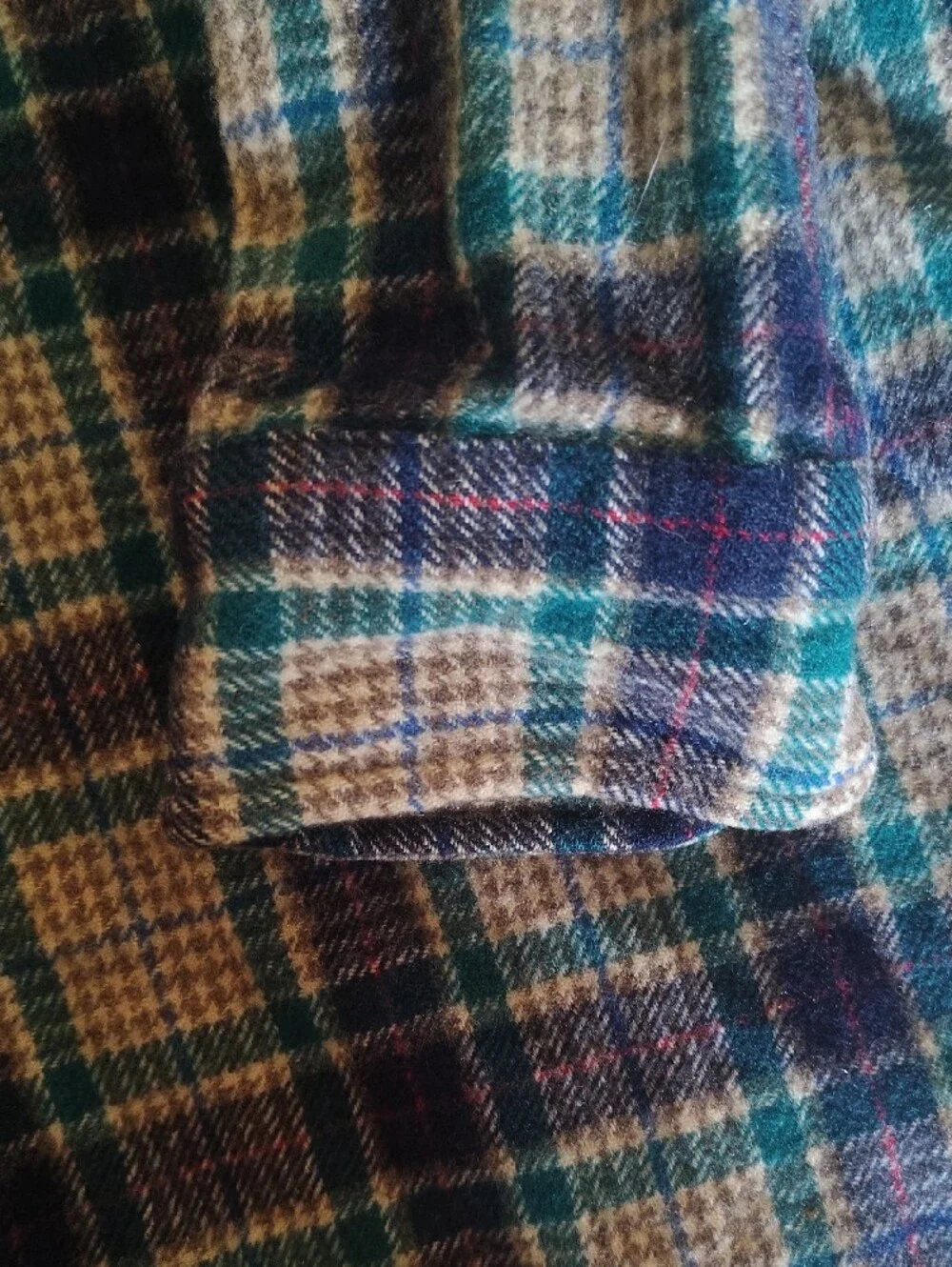 Boys XL Vintage Pendleton Green & Purple Plaid Shirt 100% Virgin Wool